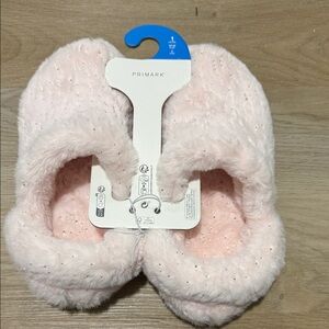 Primark Kids Pale Pink Plush Slip-On Slippers